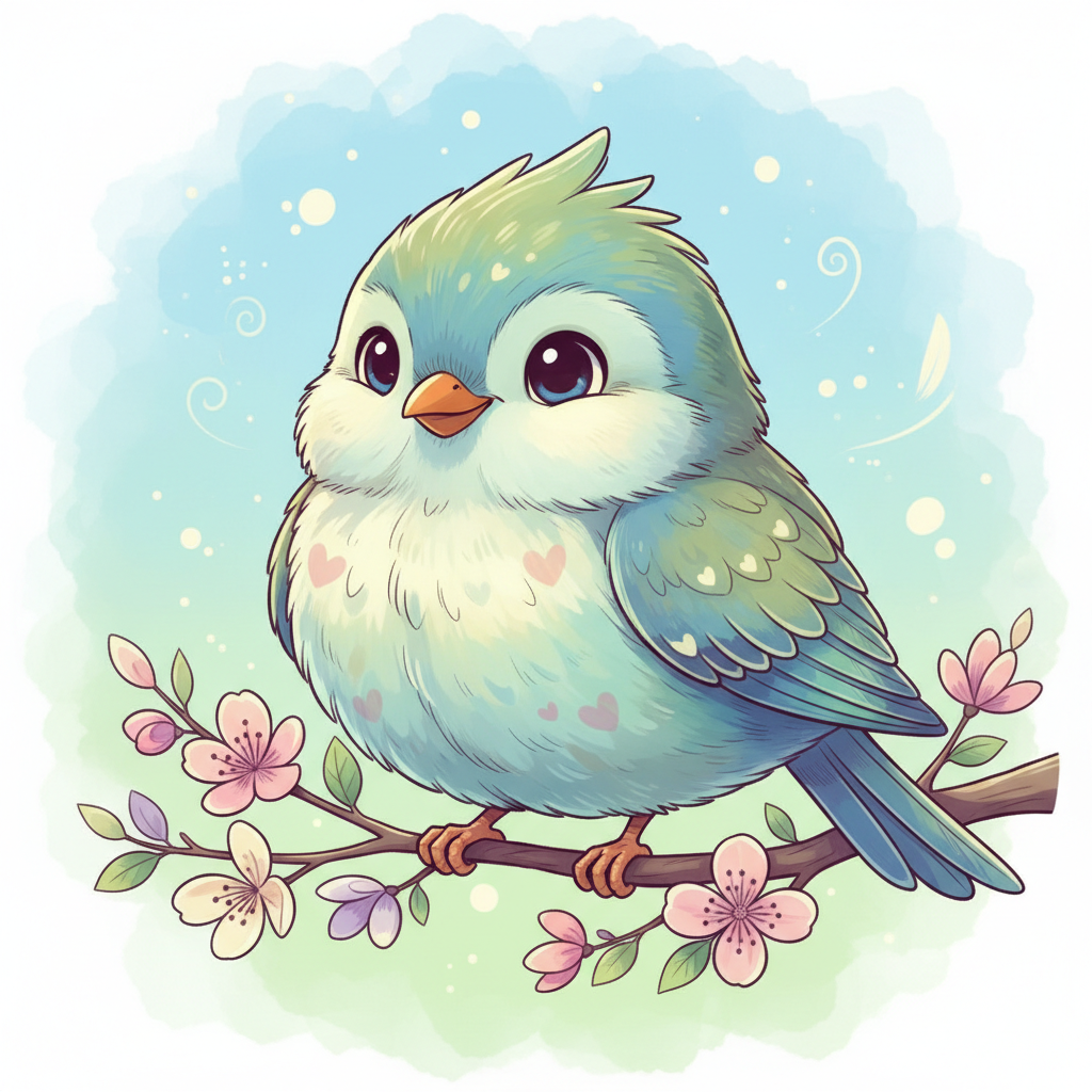 cute bird illustration