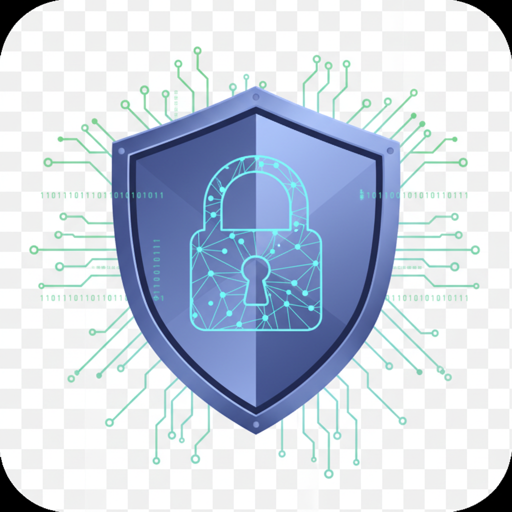 icon representing cyber security shield lock