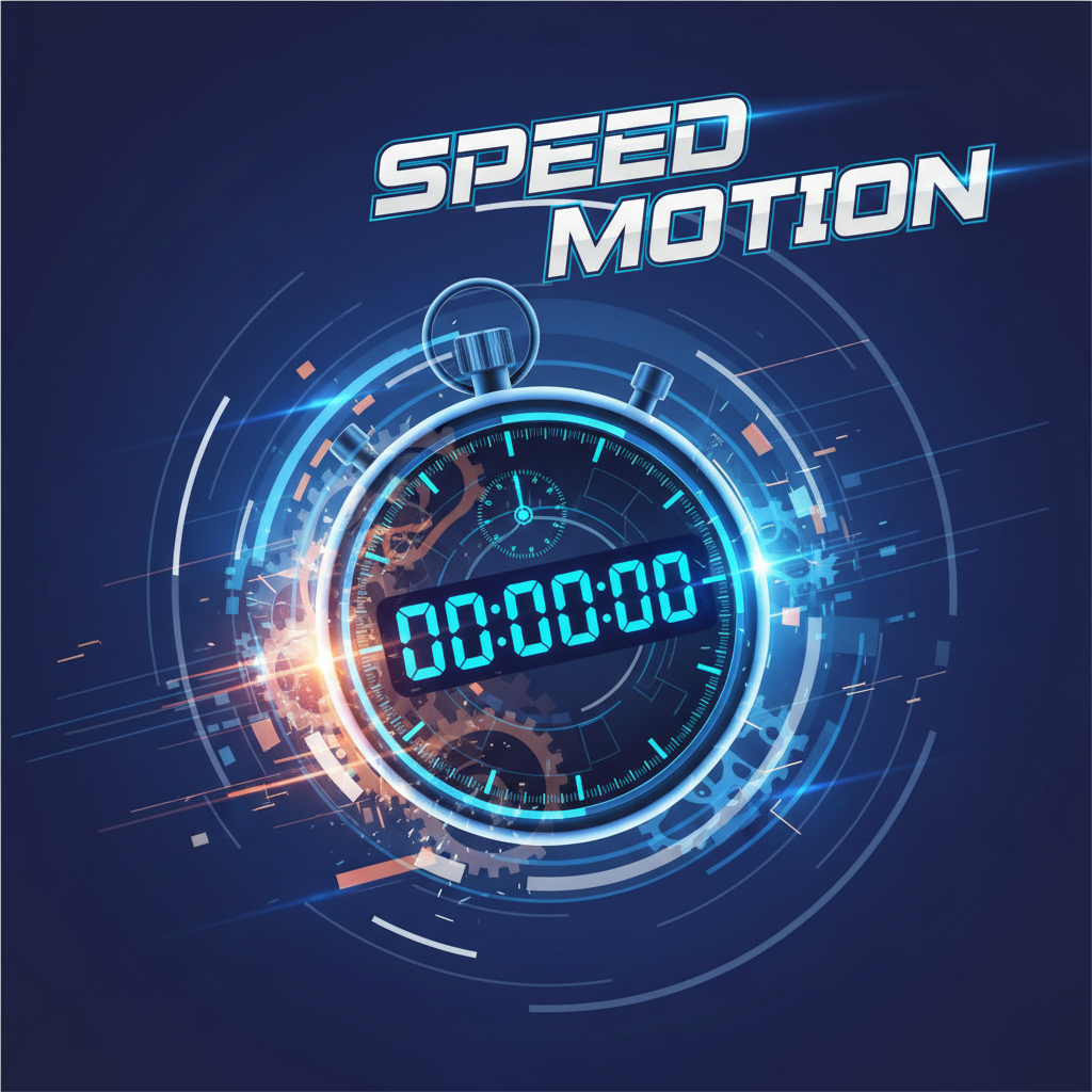 Fast clock stopwatch speed motion concept