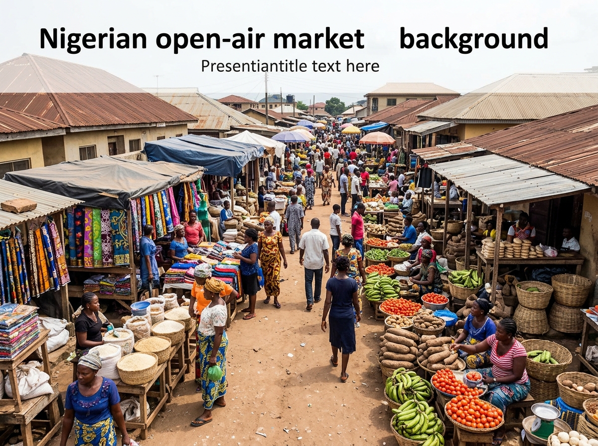 Vibrant Nigerian city market