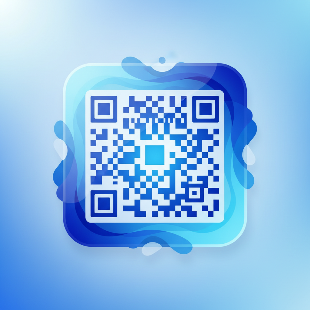 QR code placeholder aesthetic icon blue