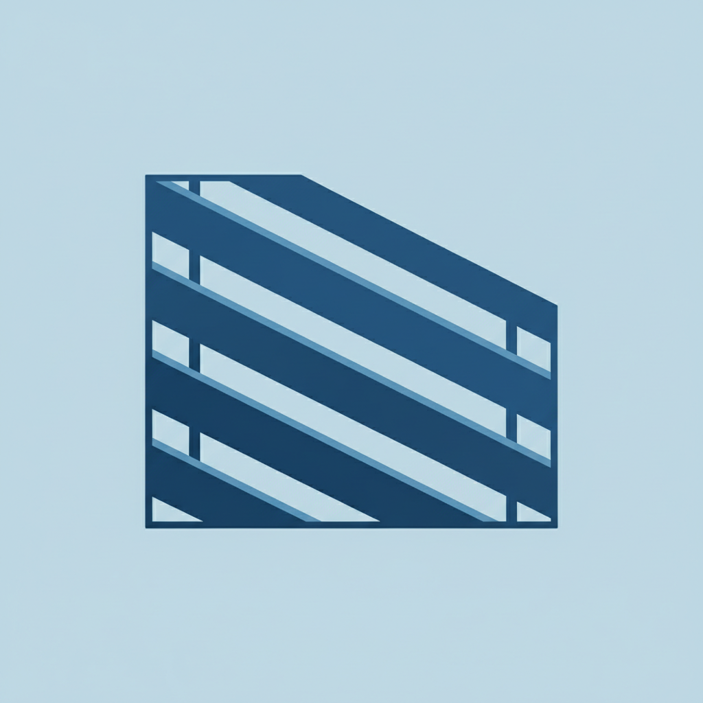 icon of modern aluminum slats or jalousie blind, simple flat vector, blue style