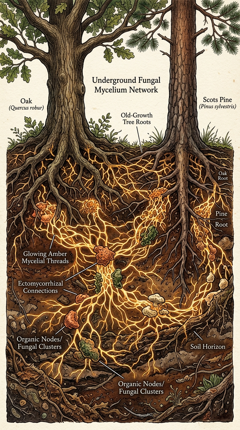 Lush painterly forest scene