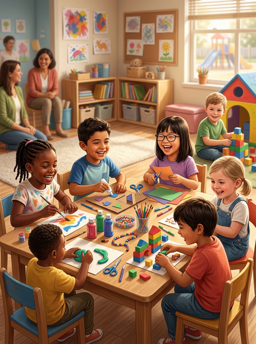 Illustration of happy children