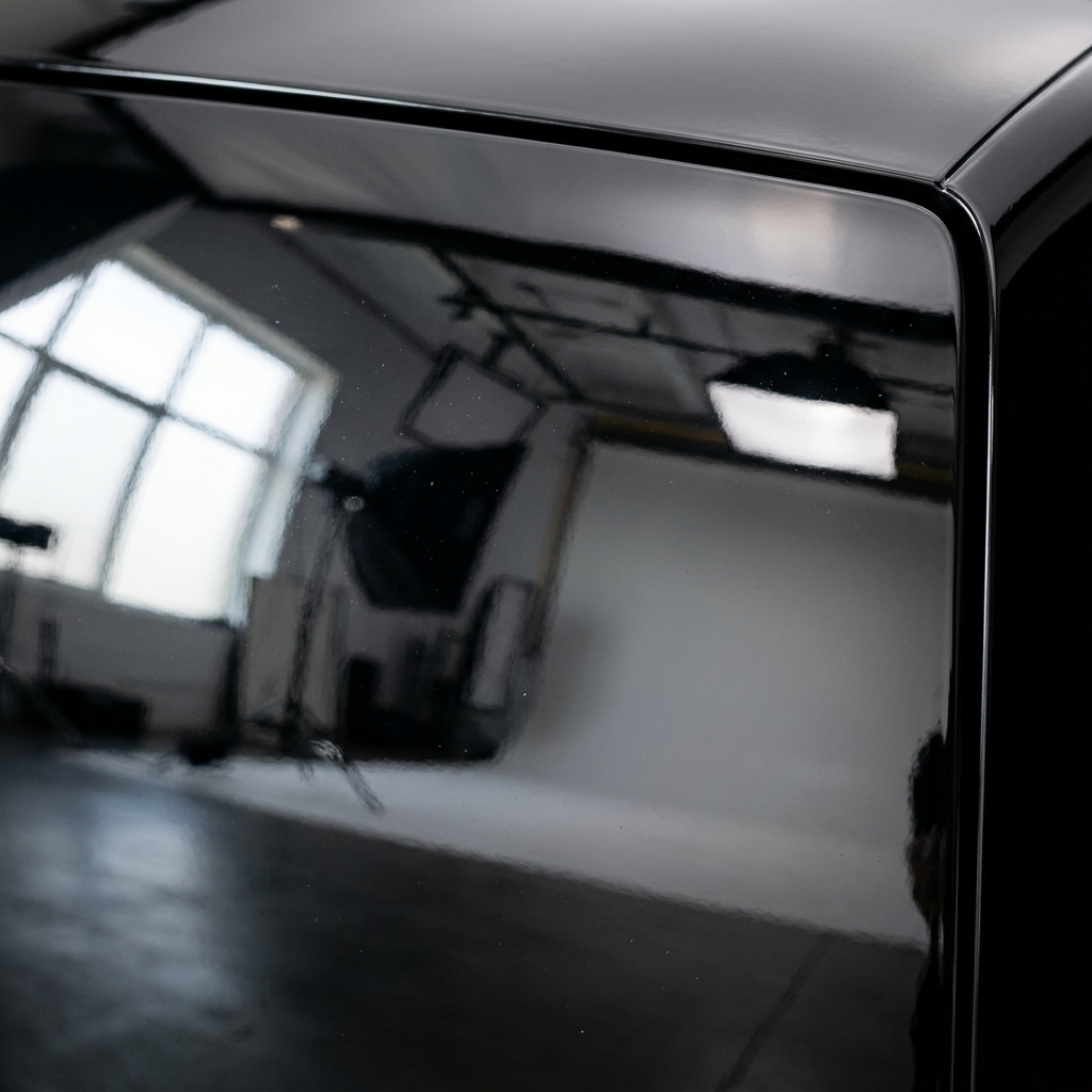 Gloss black vinyl finish