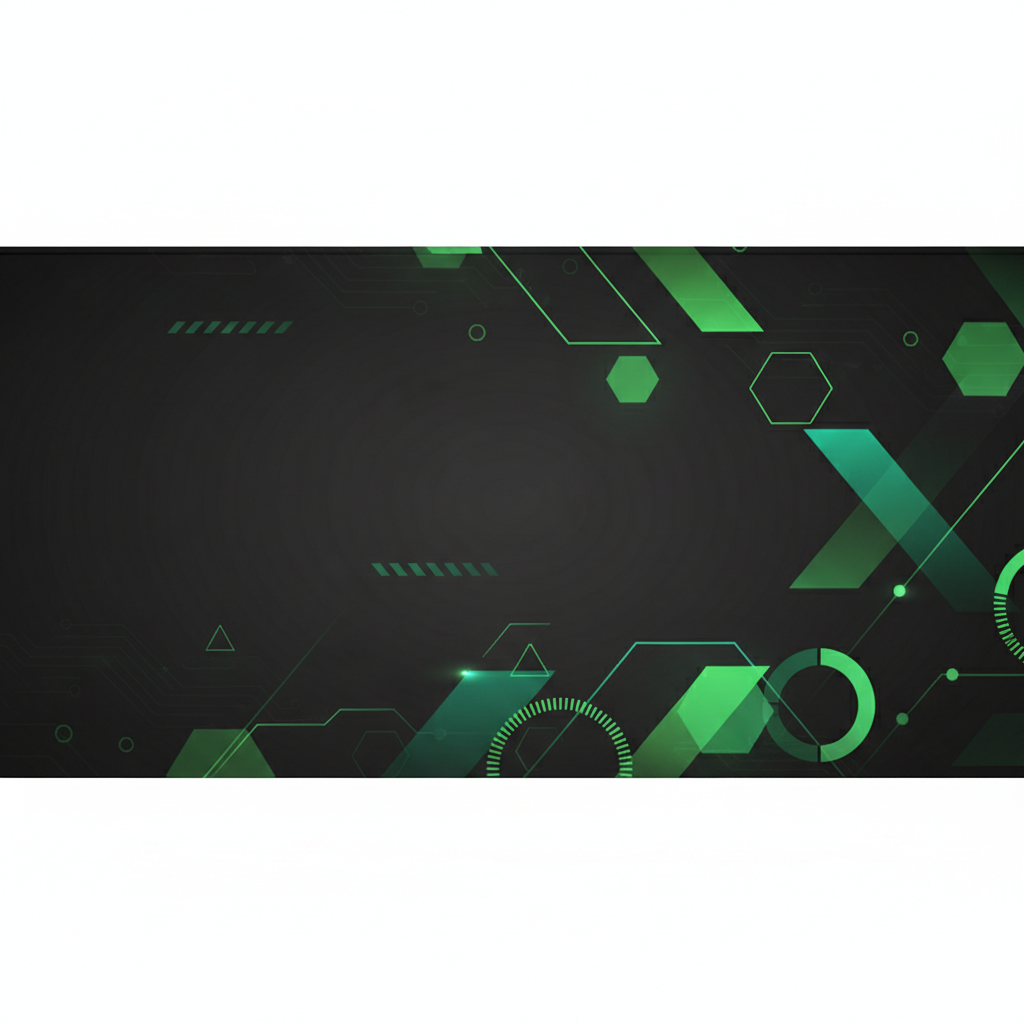 abstract clean dark corporate tech background, subtle green geometric shapes