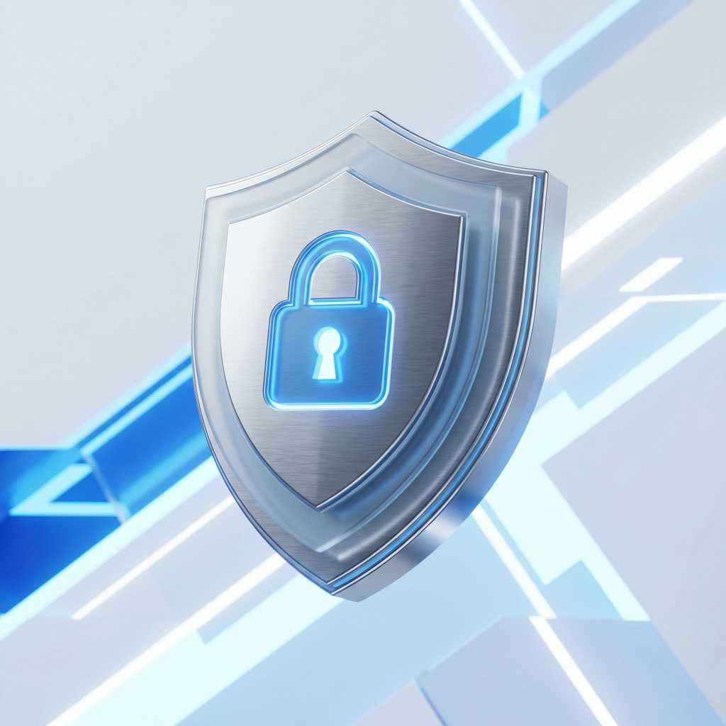 shield security icon modern 3d render