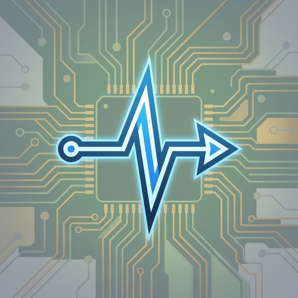 Icon representing a hardware interrupt signal or electric pulse on a chip schematic