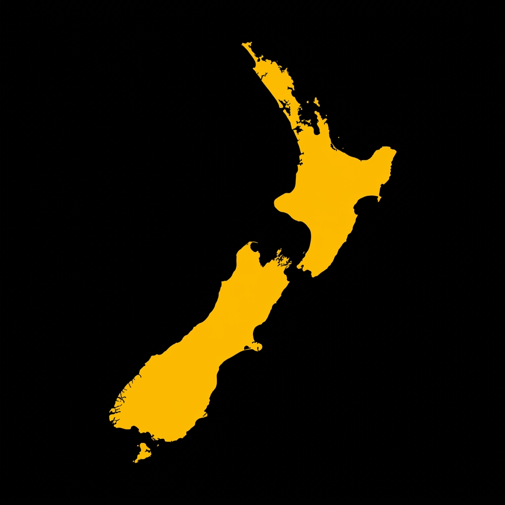 New Zealand Map Silhouette