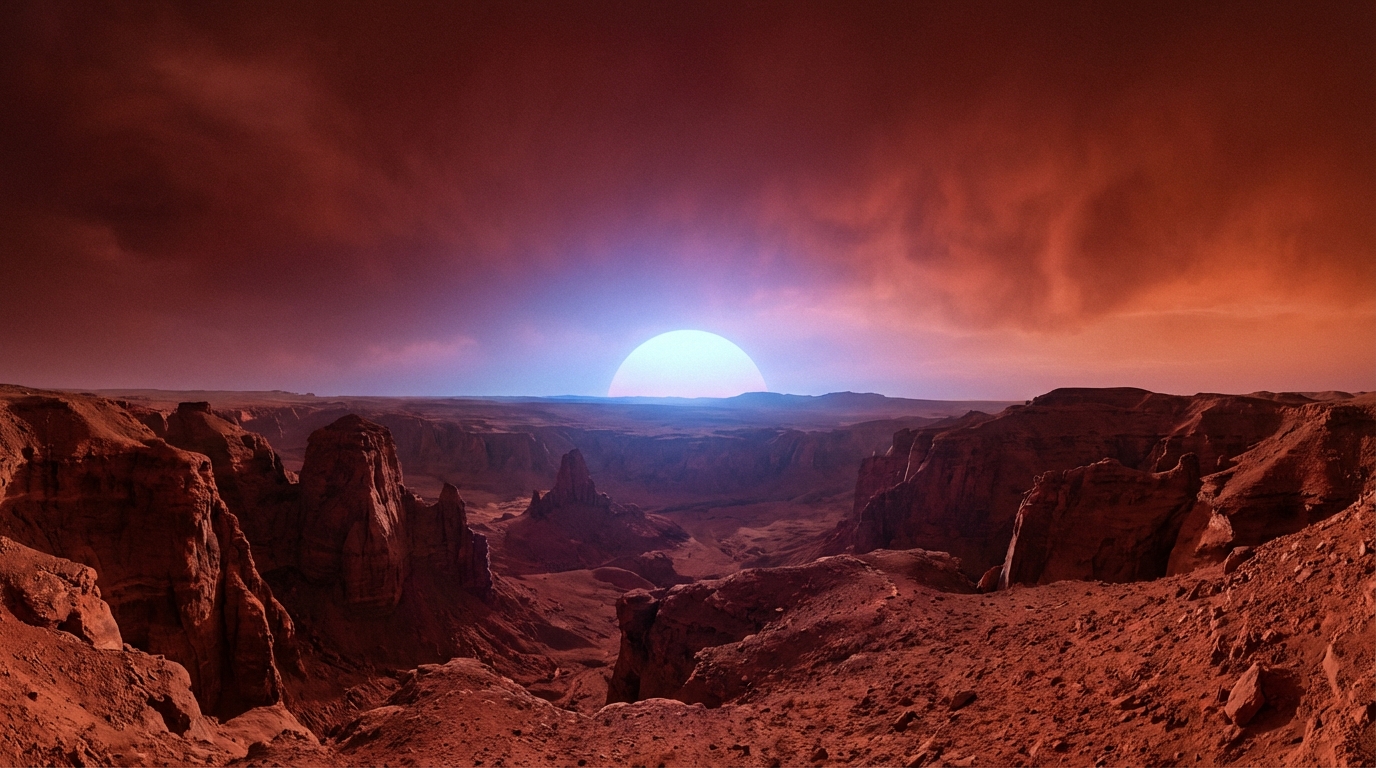 Blue Sunset on Mars