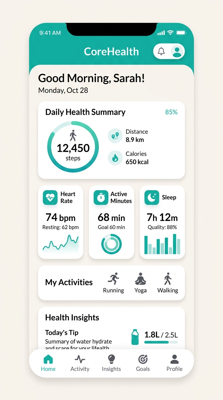 Home Screen Dashboard