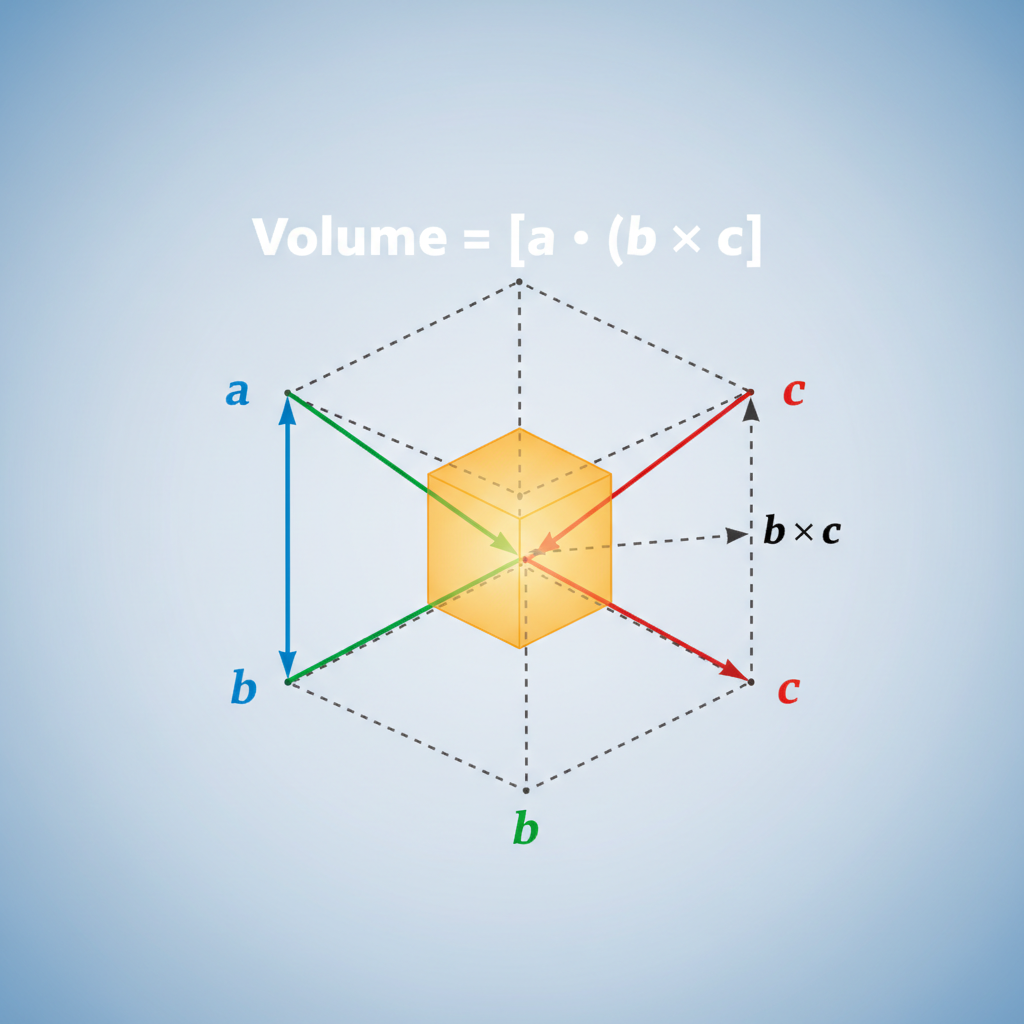 Parallelepiped geometry volume vectors a b c spatprodukt