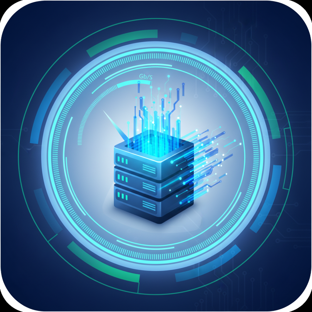 icon representing computer server performance speed