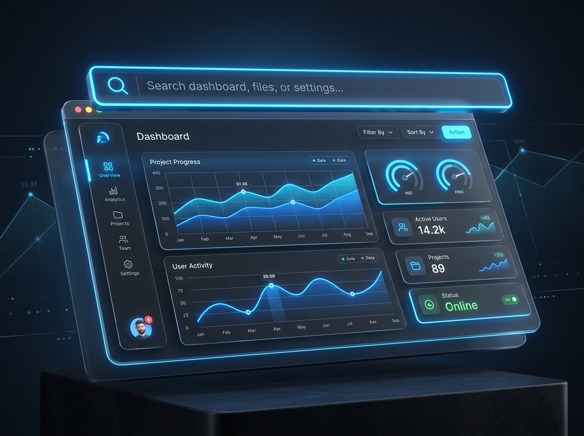 Abstract UI Dashboard Illustration