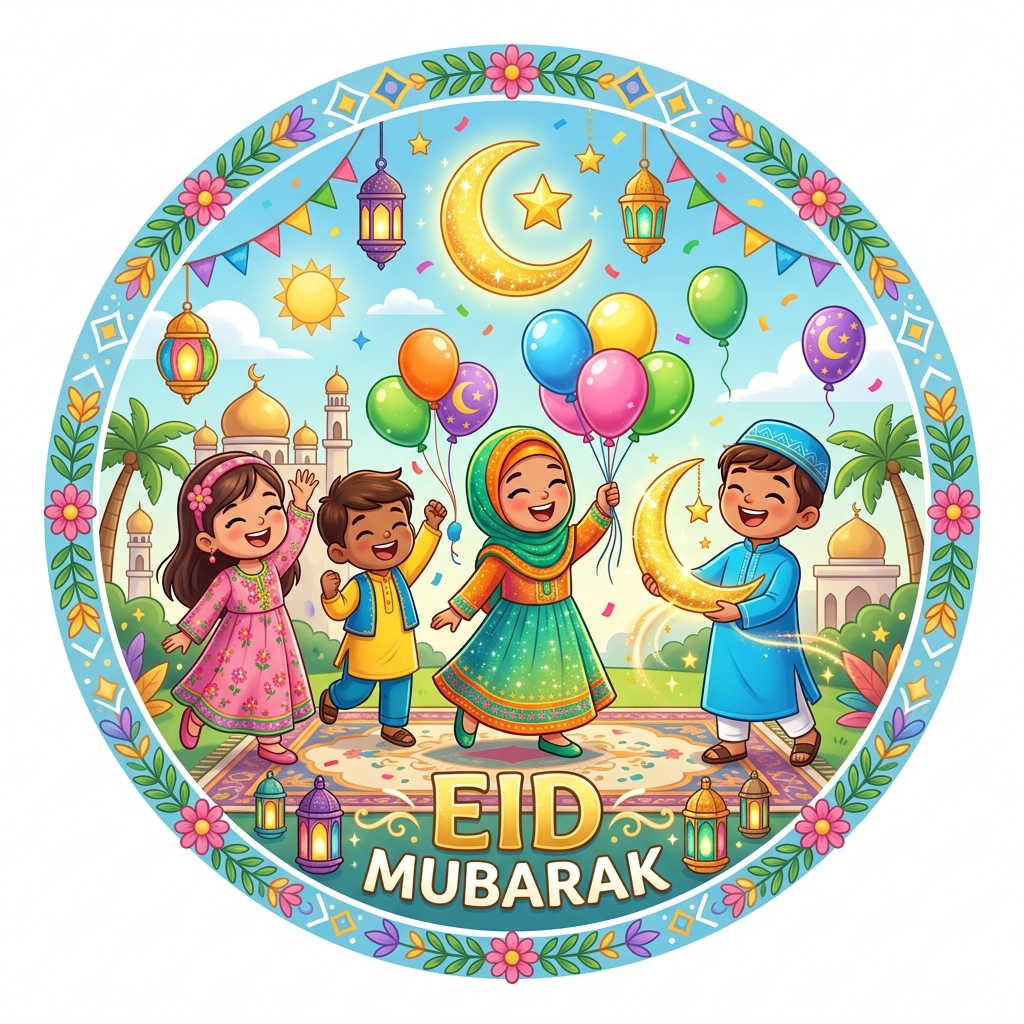 Kids celebrating Eid