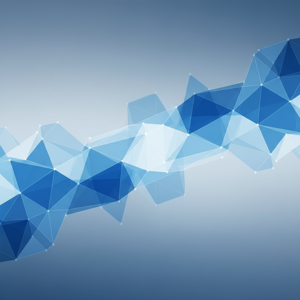 abstract minimalist digital business background, blue and white geometric low poly technology network, professional style, 8k resolution, clean design