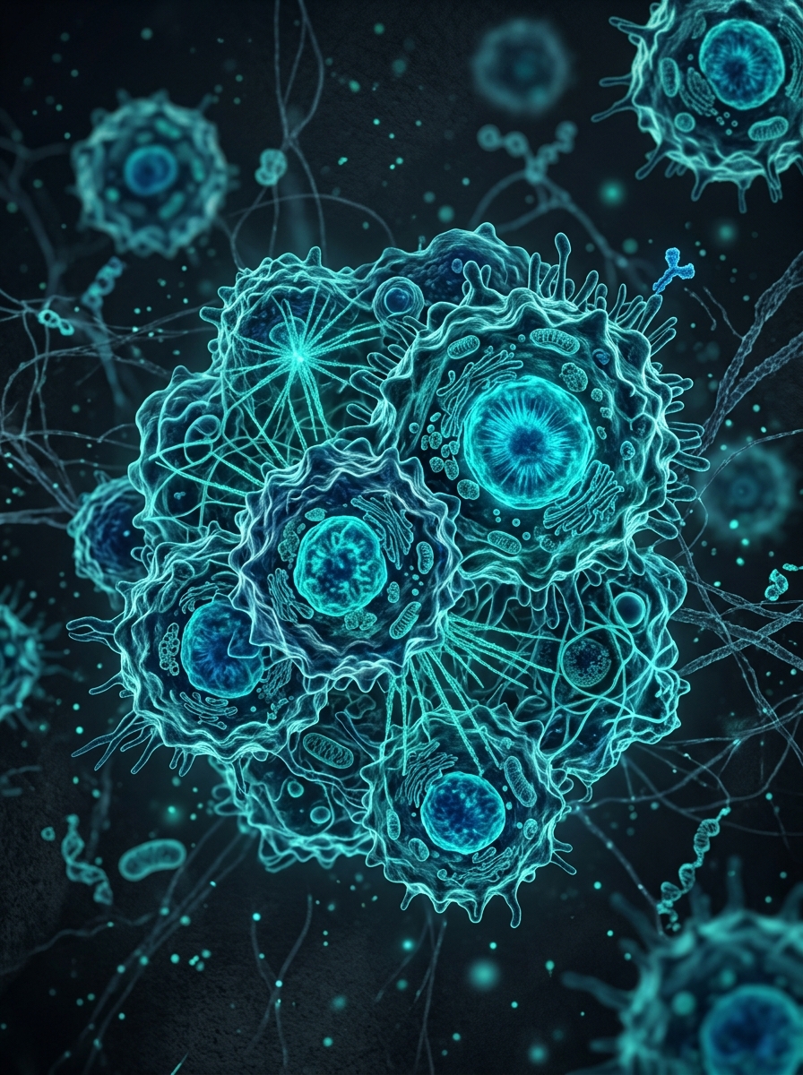 Cancer Cells Microscopy Illustration