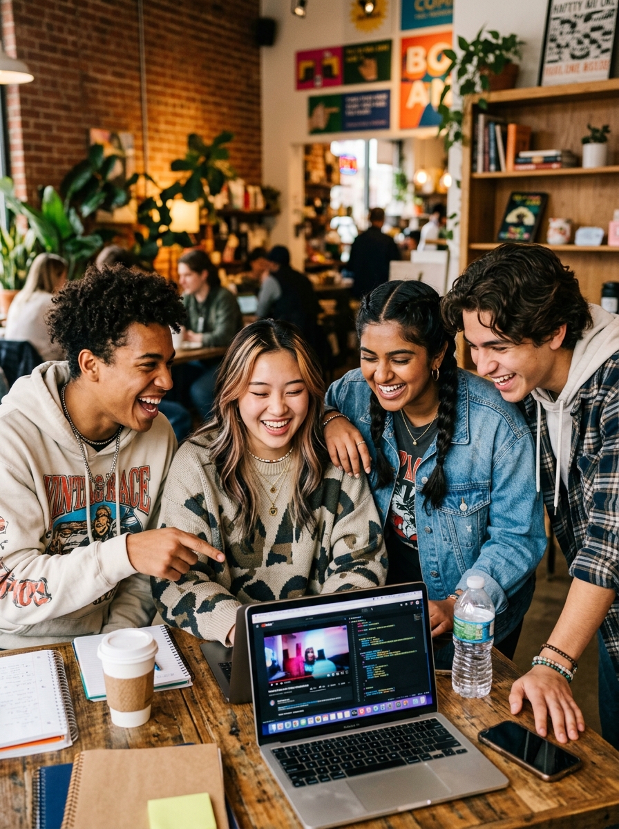 Gen Z Teens Collaborating