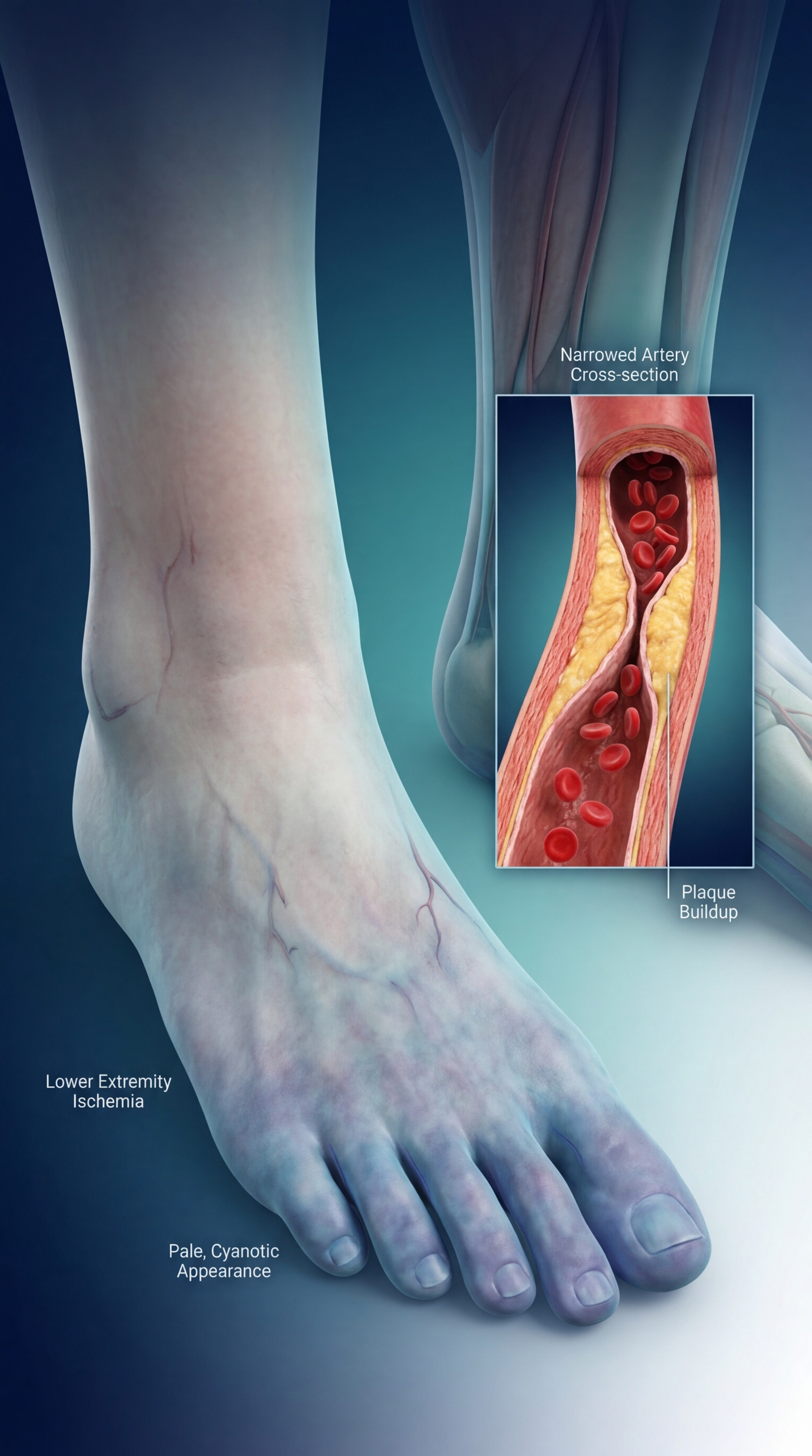 Poor circulation in diabetic foot