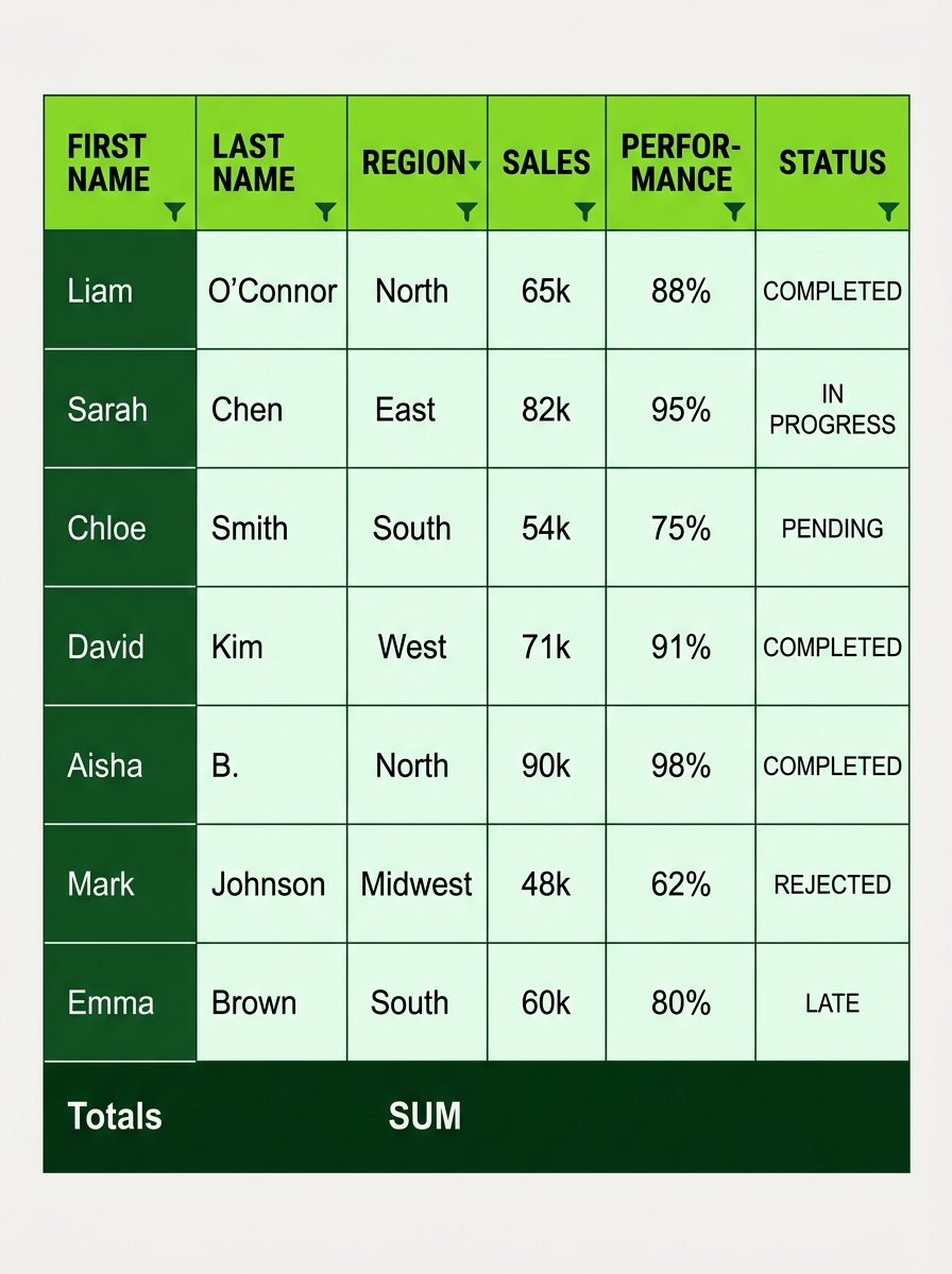 Excel Table Illustration