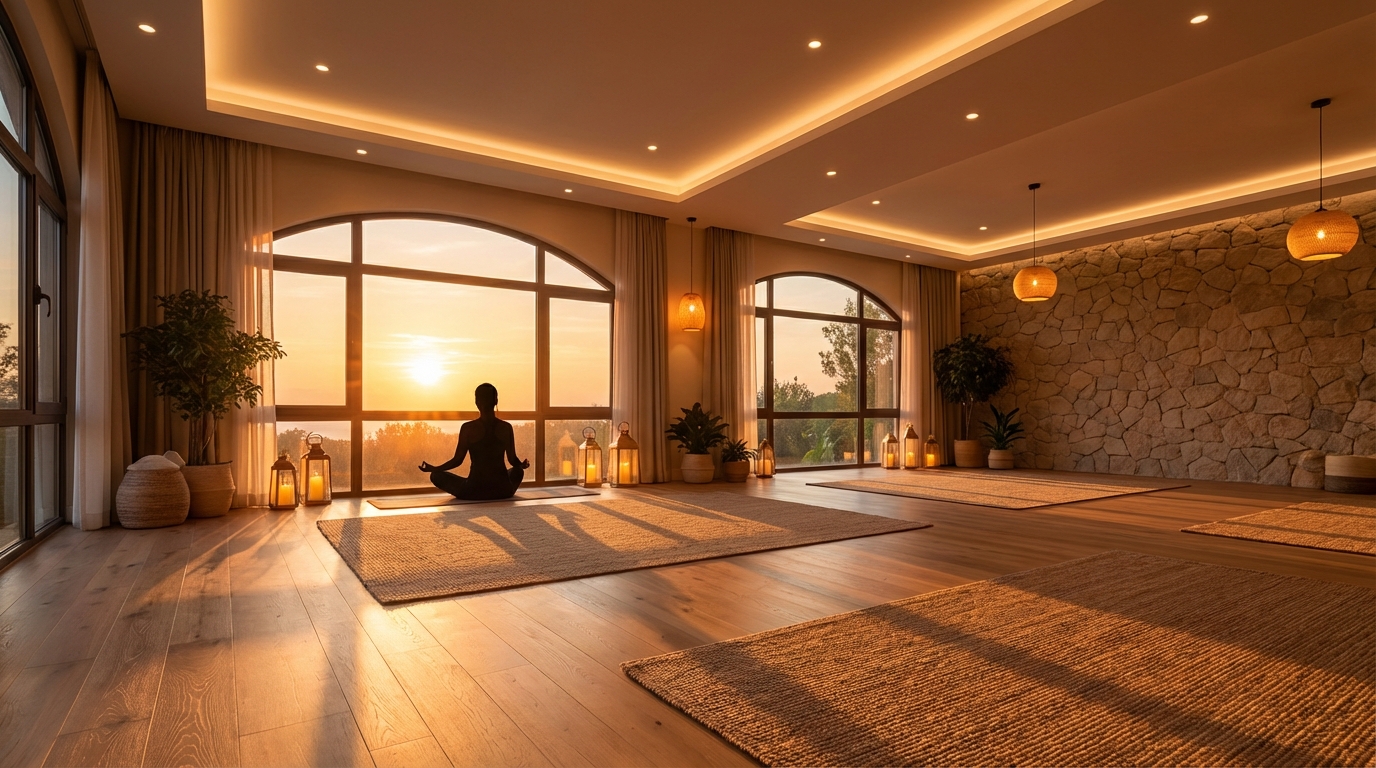 Serene Yoga Studio Sunset