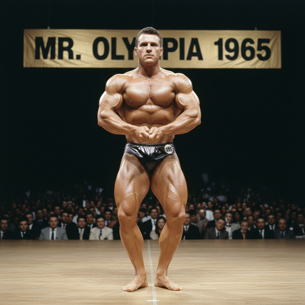 Larry Scott Mr Olympia 1965 pose
