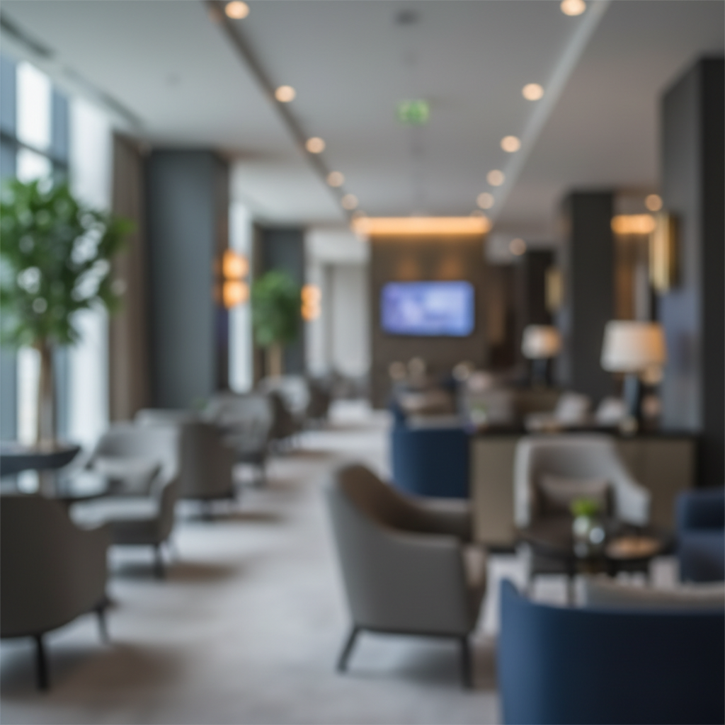 Soft focus background of a high end business lounge, blurred