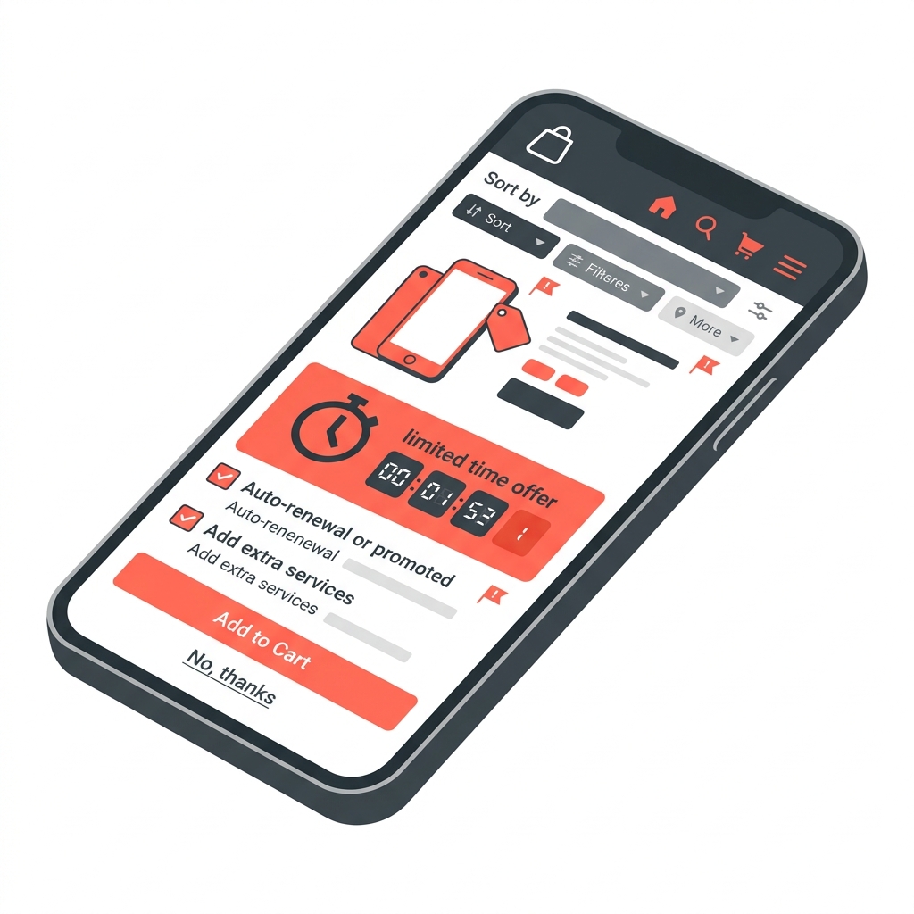 Dark Patterns in E-Commerce Illustration