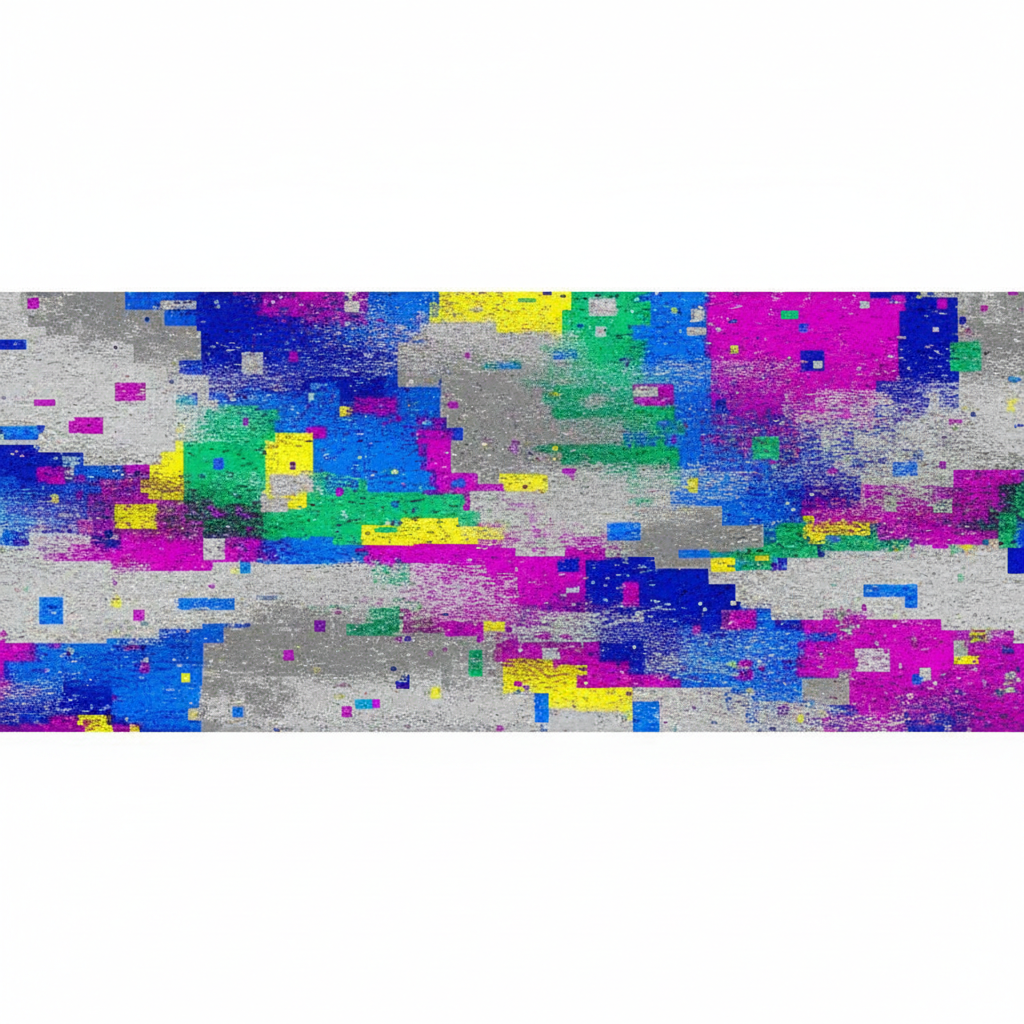 glitch art abstract style digital noise aesthetic without text
