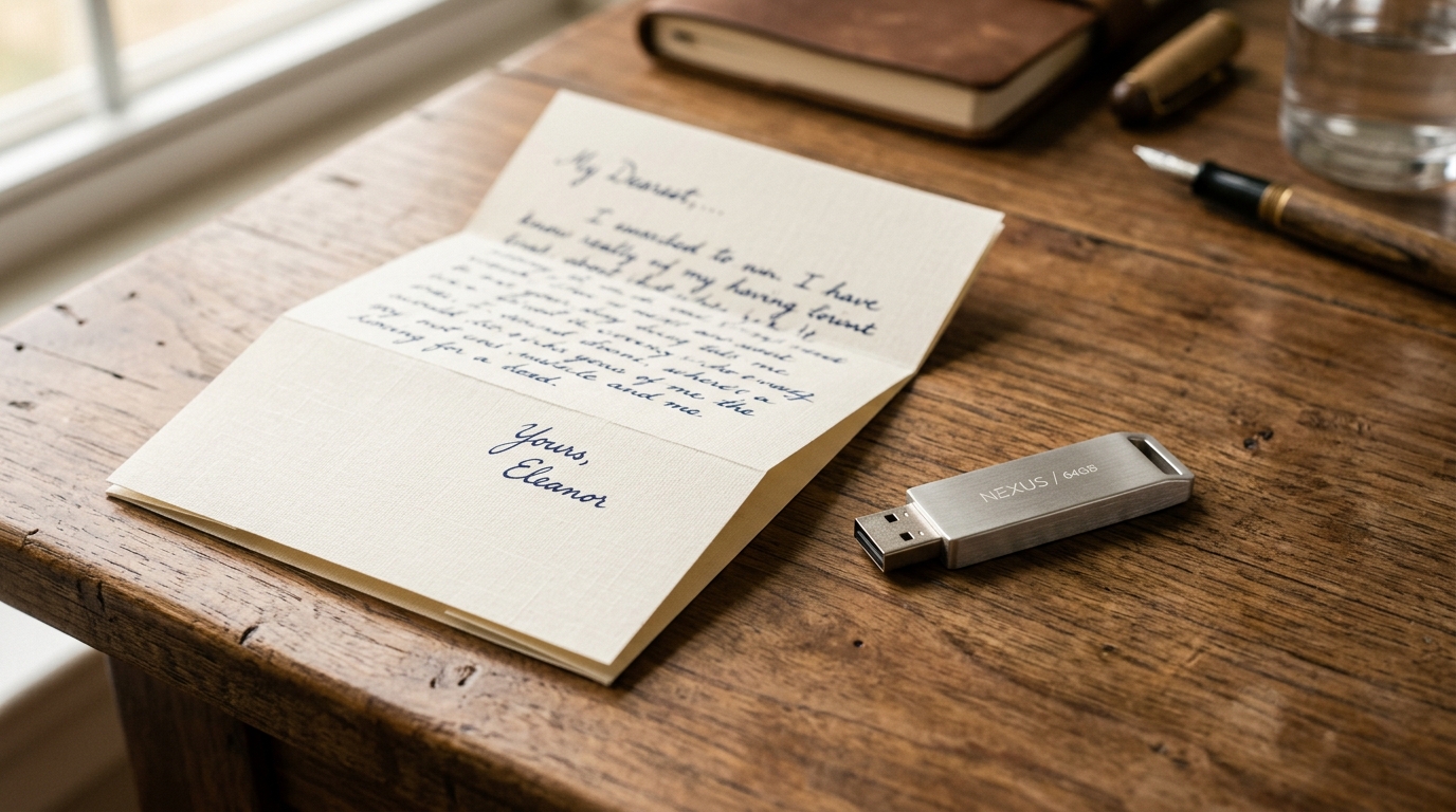 Lettera e chiavetta USB
