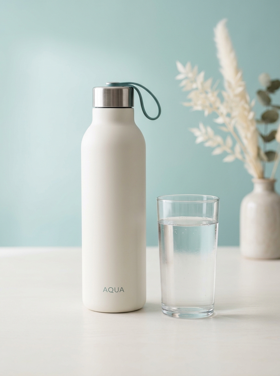 Bottle and Glass of Water