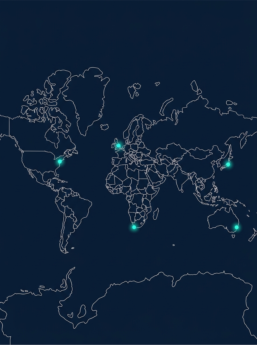 Map of highlighting countries