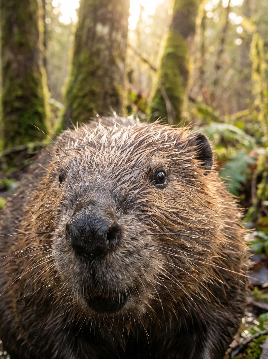 Detailed beaver portrait