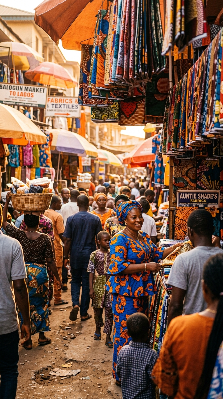 Vibrant Nigerian city market