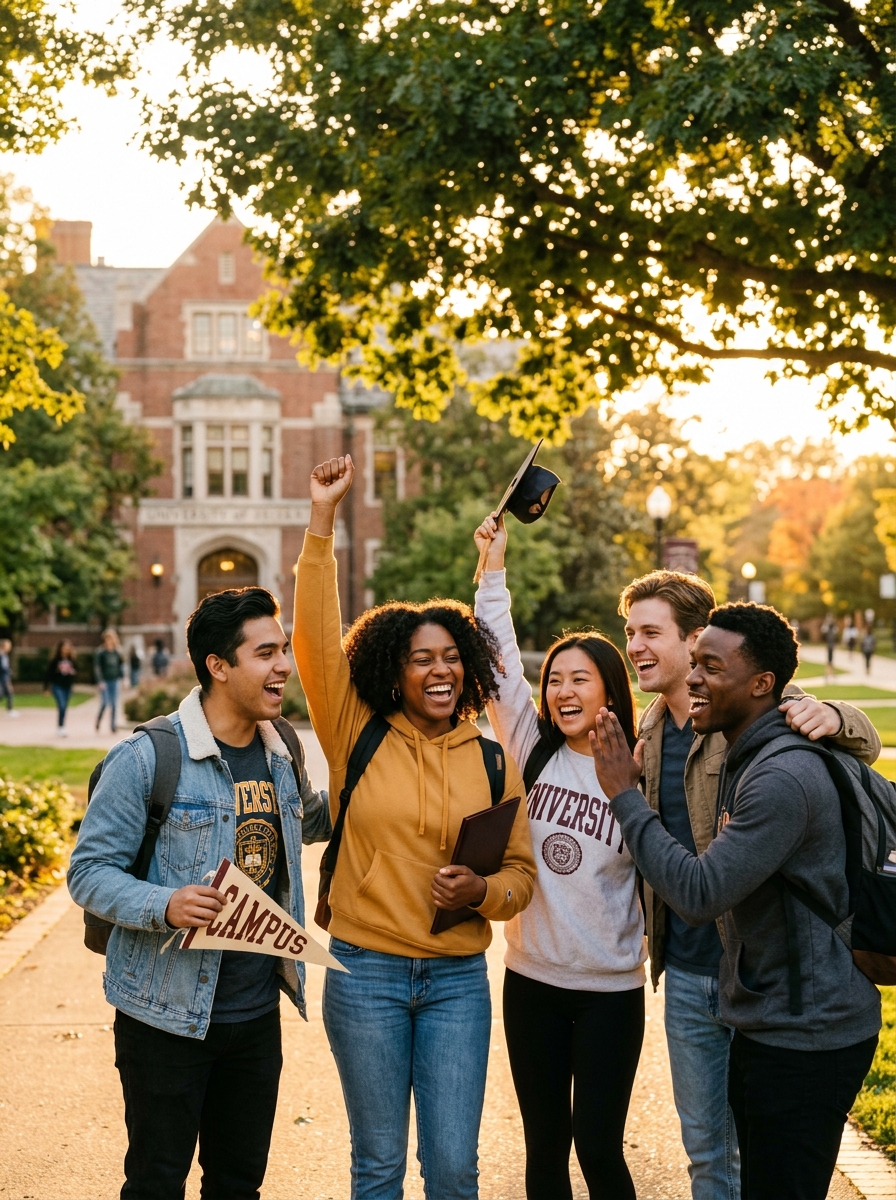 Happy College Students