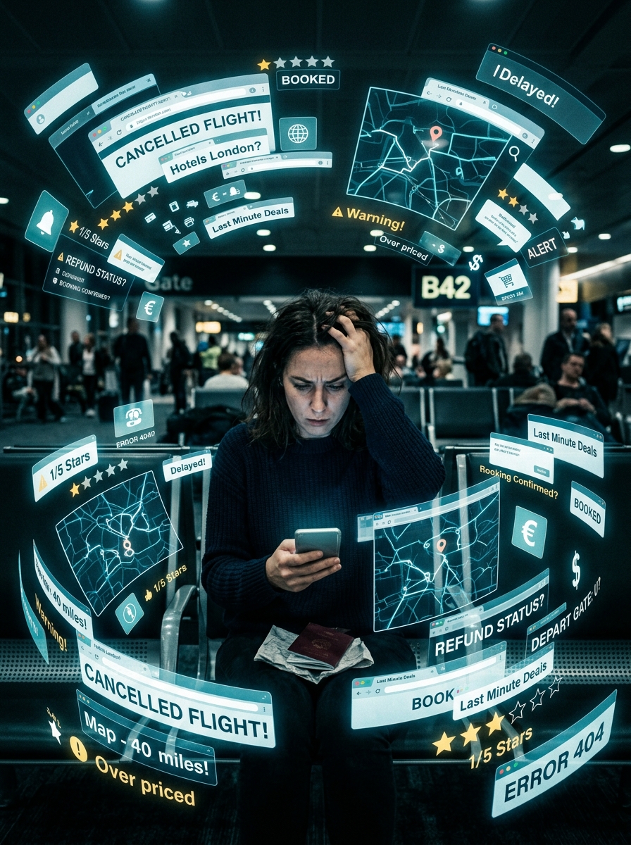 Overwhelmed Traveler