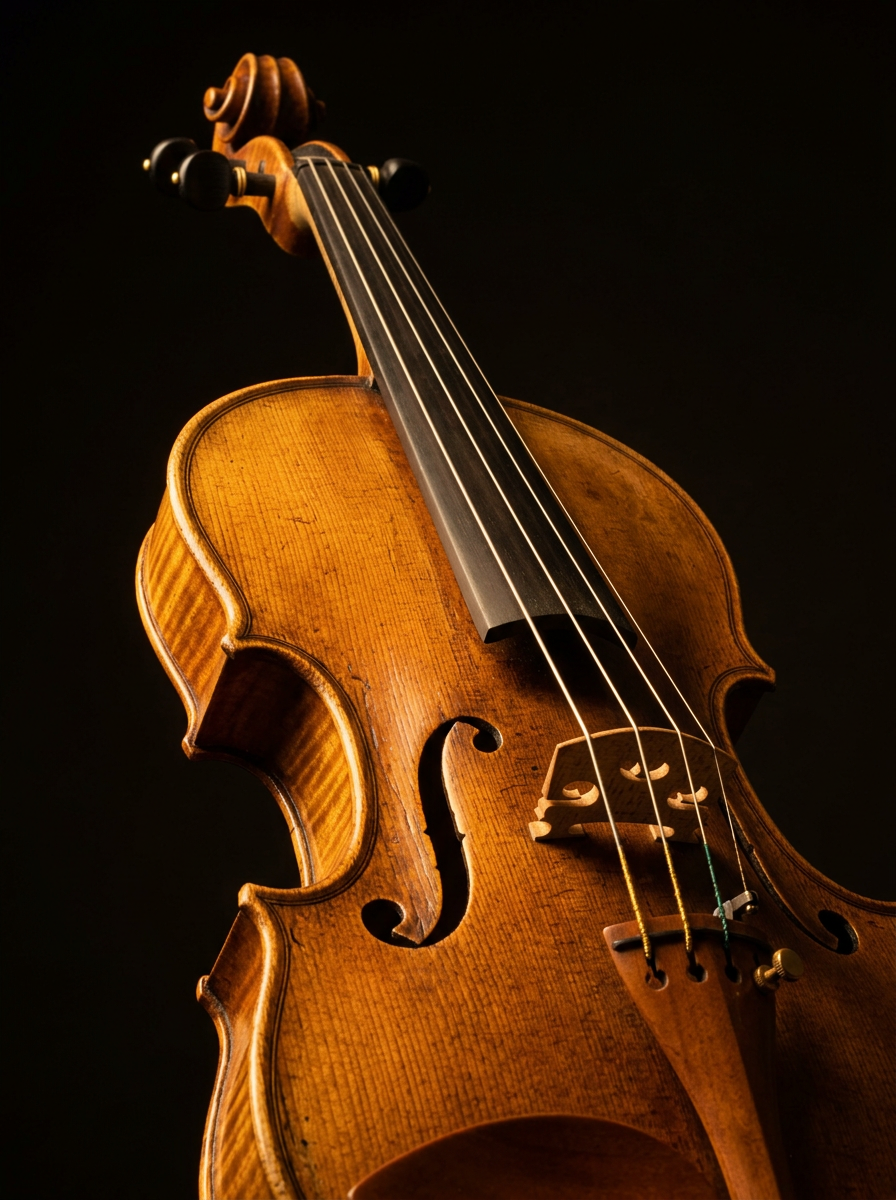 Classic violin in golden light