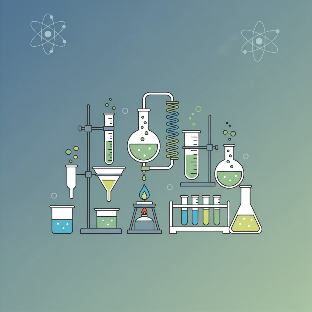 school chemistry equipment illustration