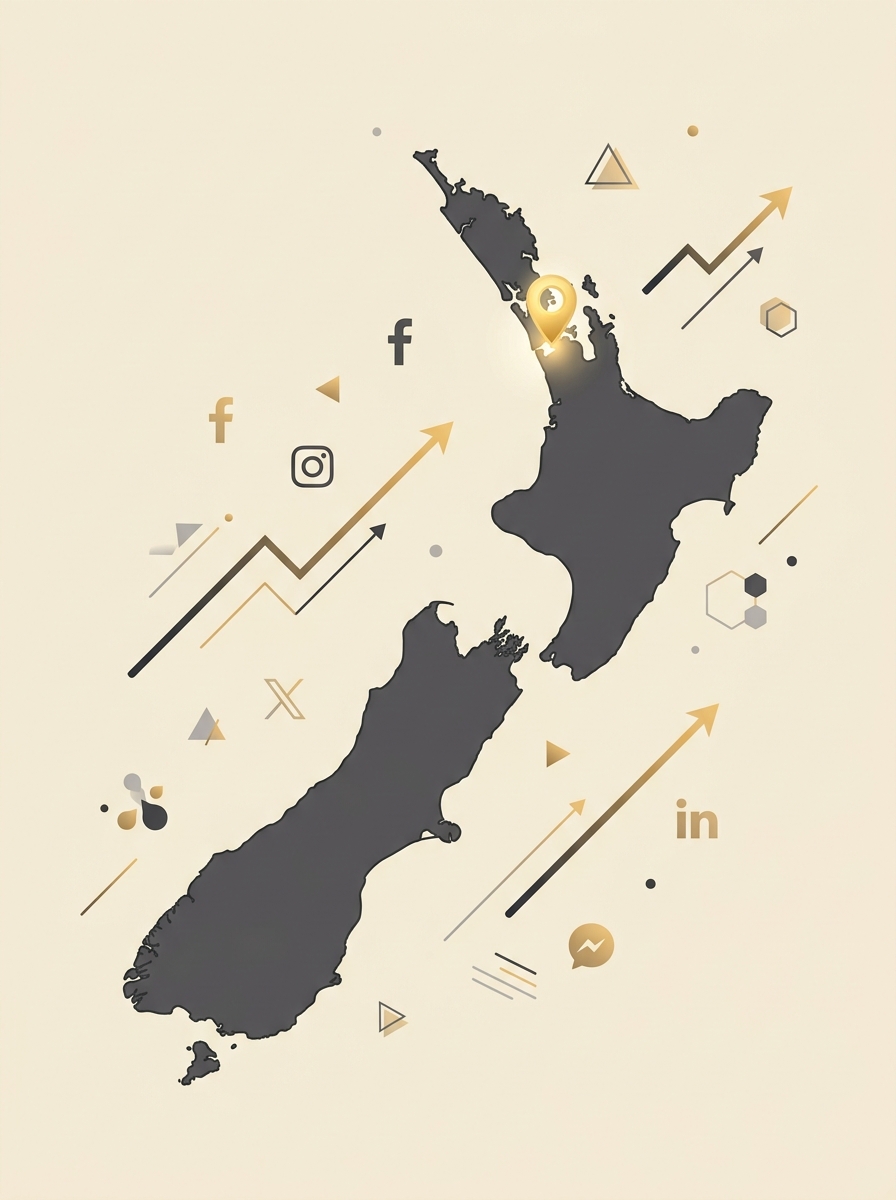 New Zealand Map Illustration