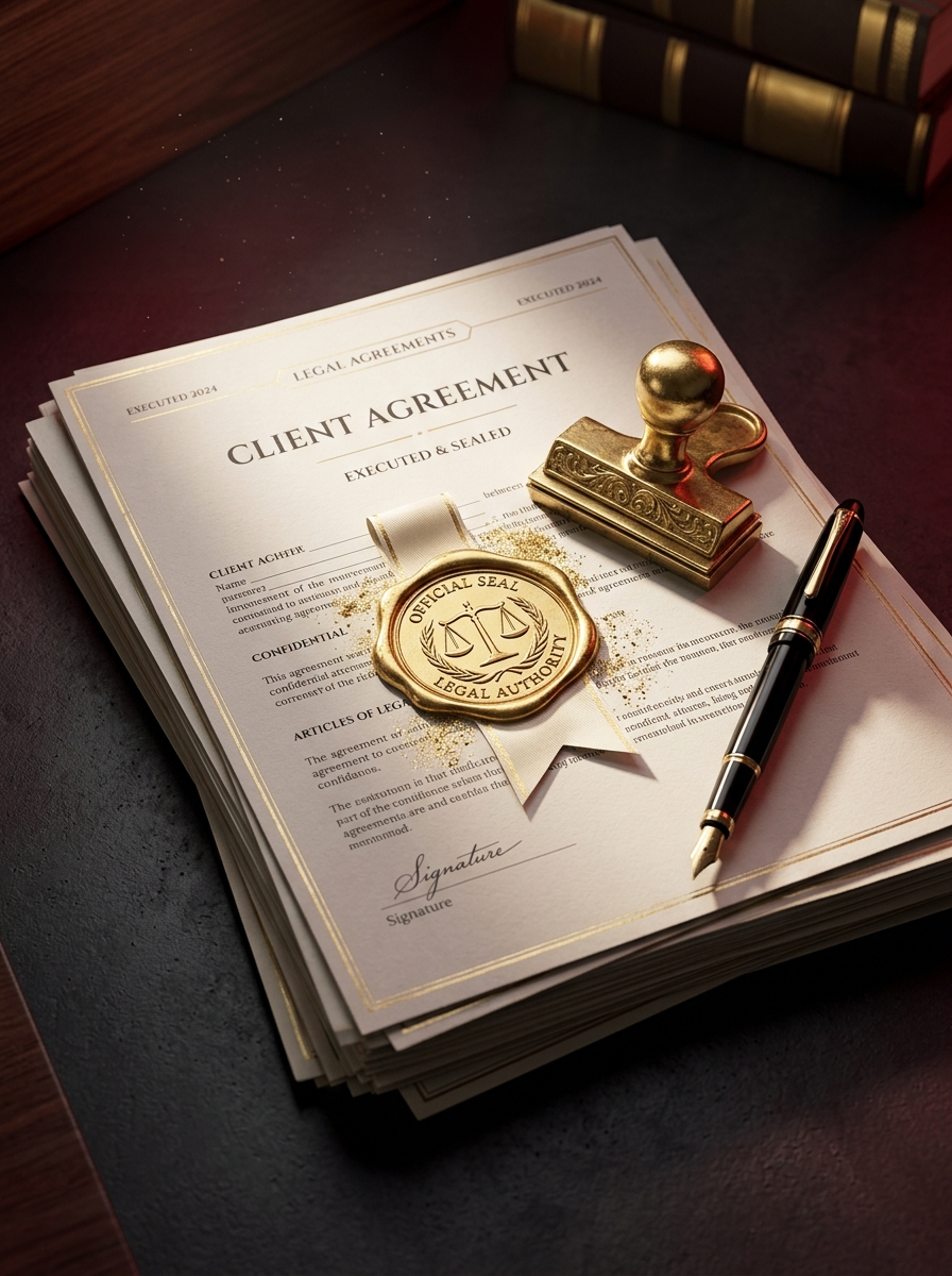 Official legal document illustration