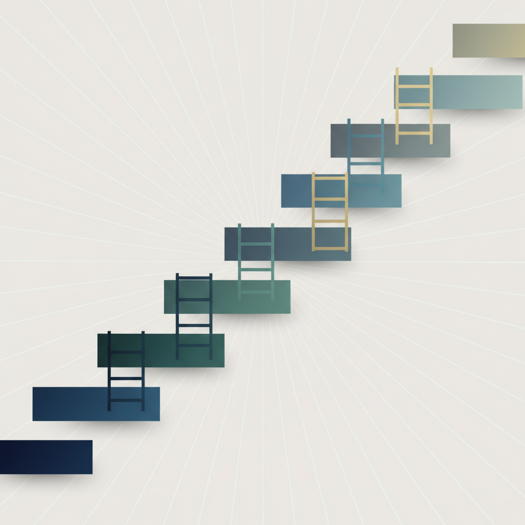 Abstract representation of equality ladders or stepping stones, minimal business style vector
