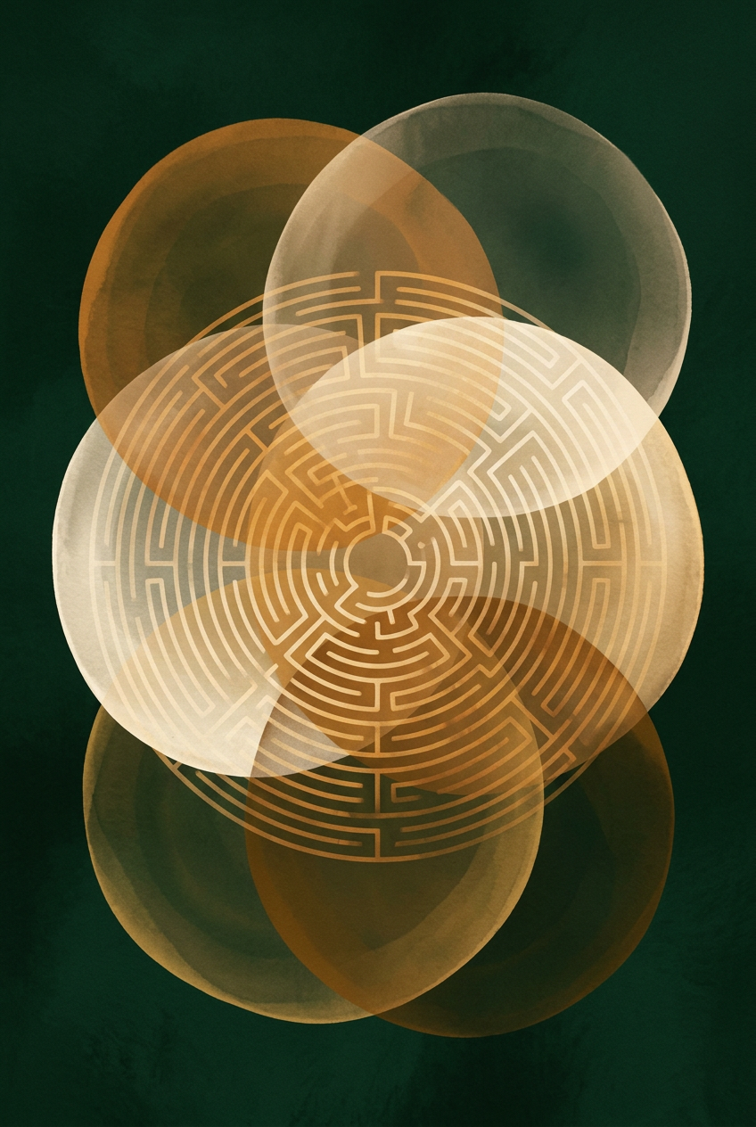 Abstract artwork suggesting complexity and caution