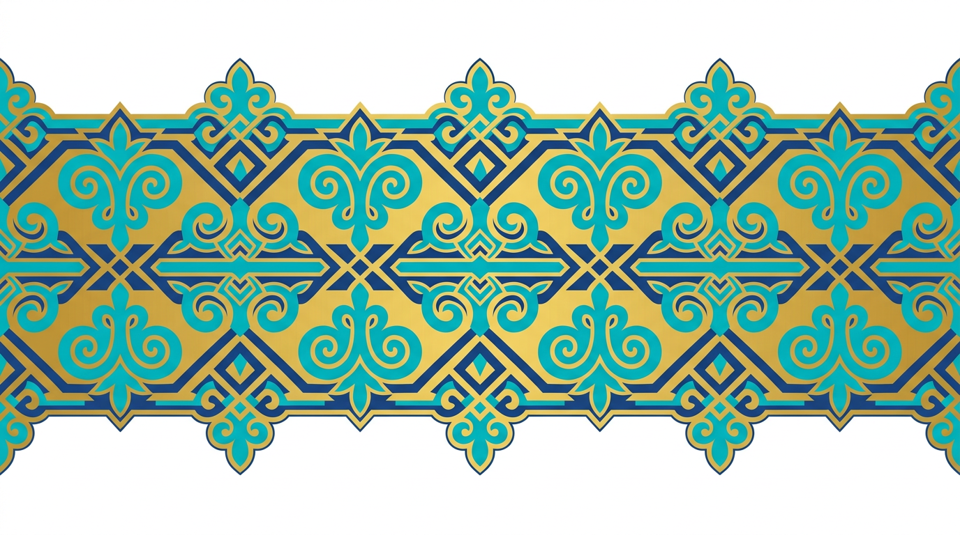 Kazakh Ornament Border