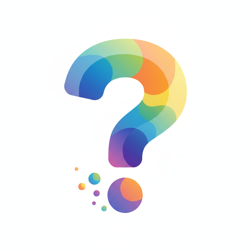 illustration of a question mark thinking bubble, colorful vector style