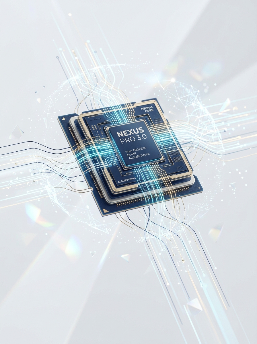 Mobile chip processor illustration