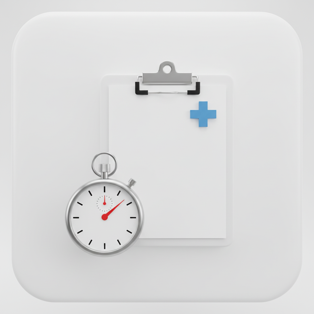 medical clipboard and stopwatch minimalist icon 3d render