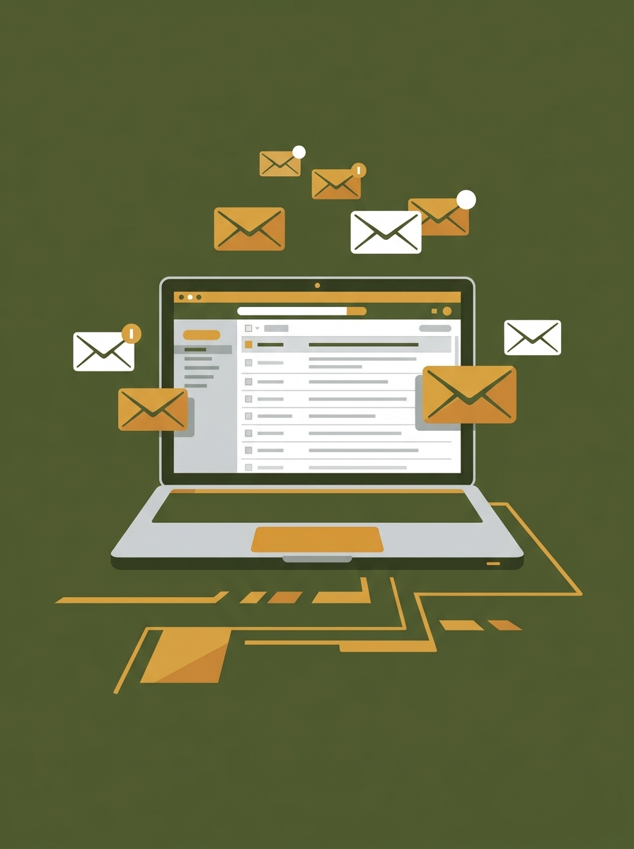 Laptop with email interface