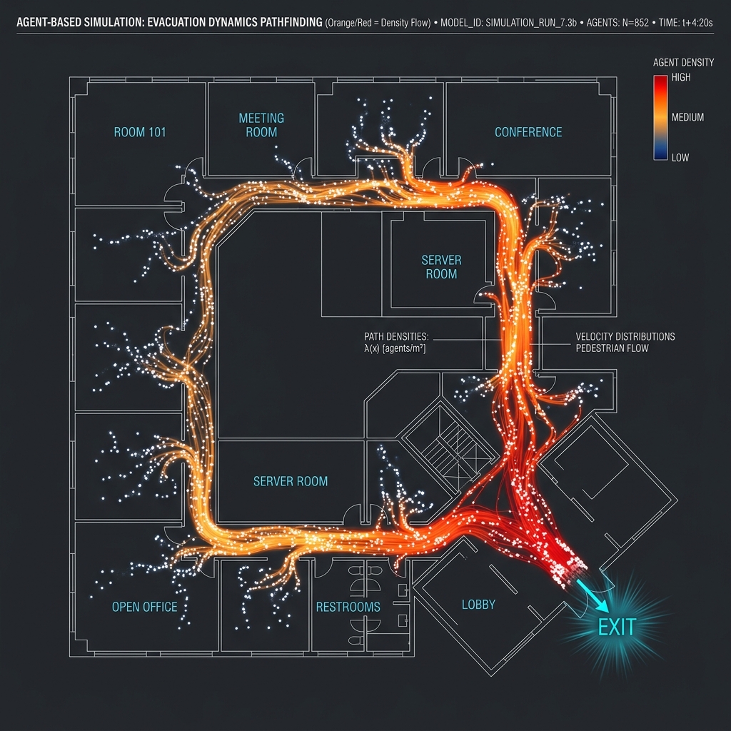 Agent-based pathfinding simulation