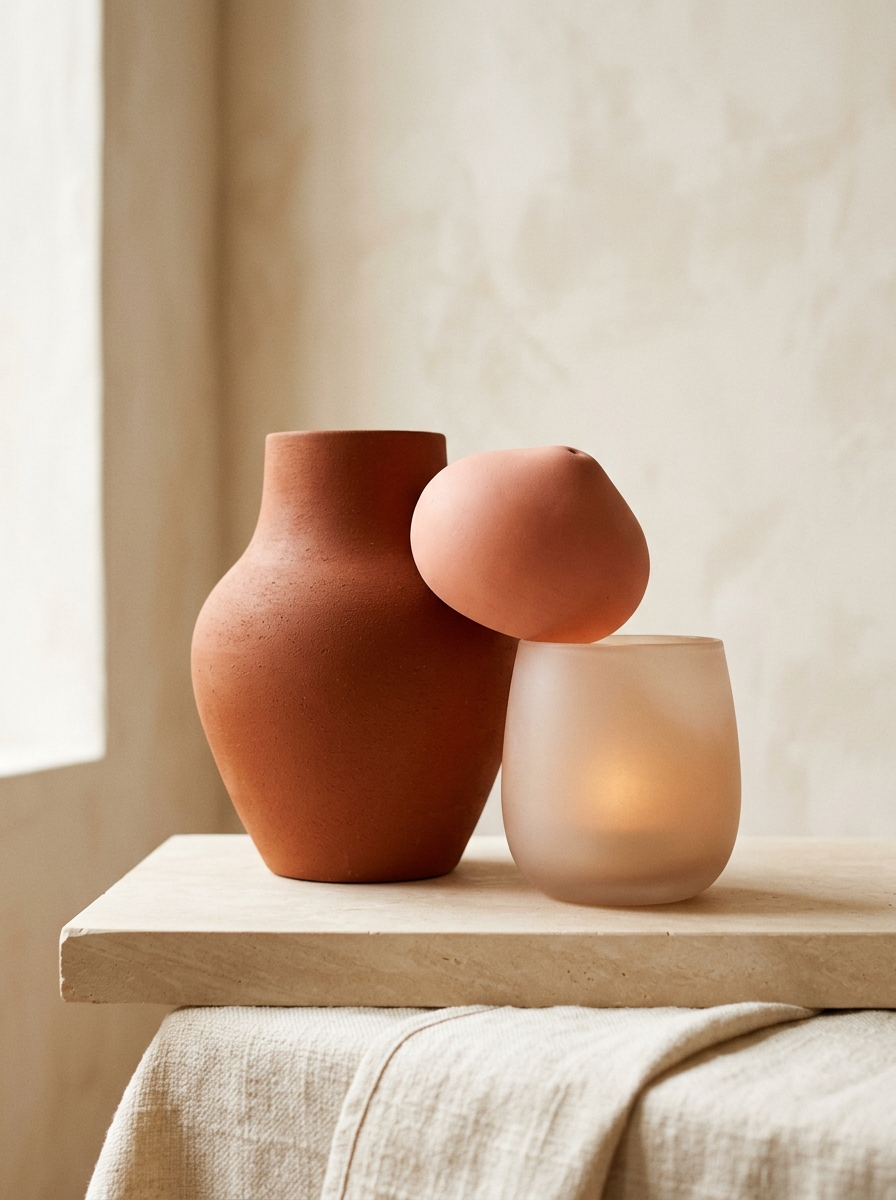 Abstract aesthetic warm terracotta