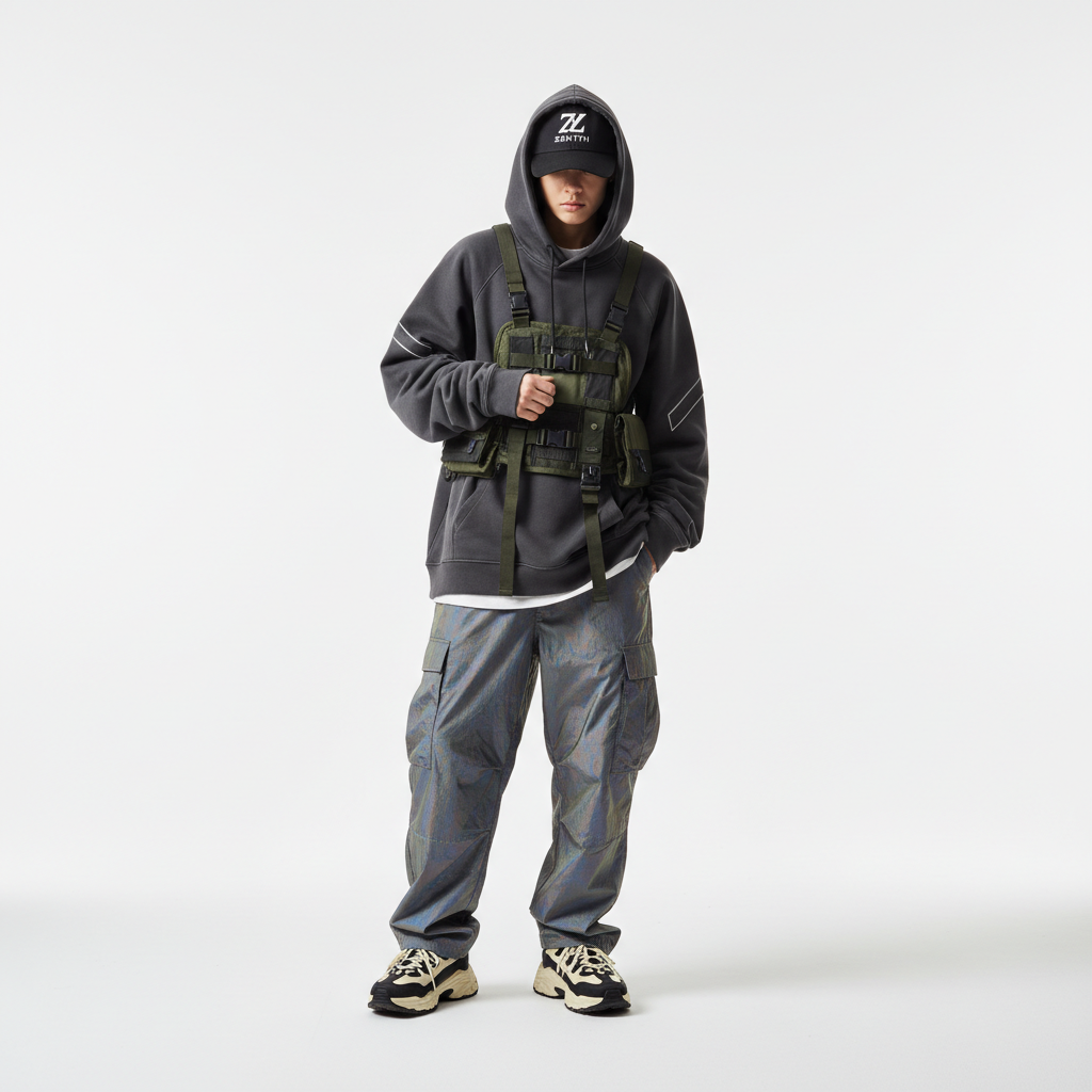 high end streetwear fashion photography studio shot minimal white background